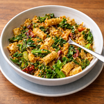 Creamy pesto and kale pasta