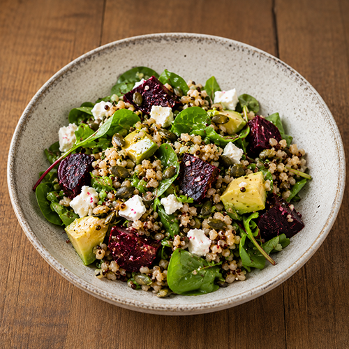 Beetroot, avocado and feta salad