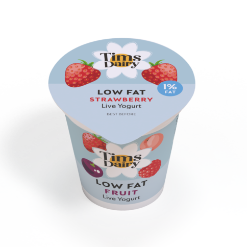 Tims Diary low fat live strawberry yogurt - 3 pack