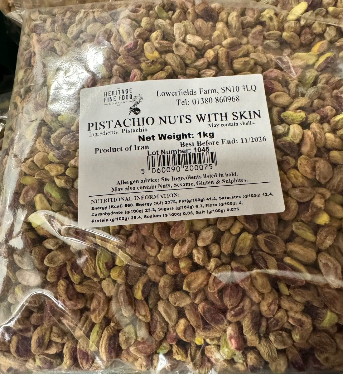 Pistachio nuts with skin - 1KG